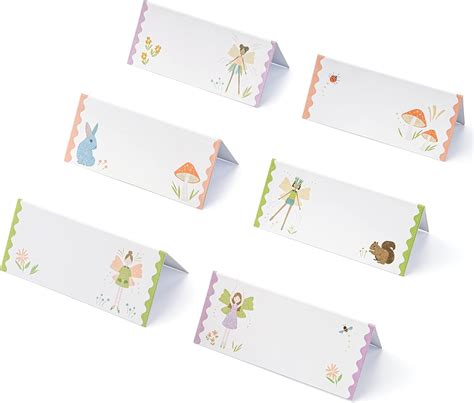 Amazon Cheerland Pcs Woodland Fairy Themed Place Cards Floral