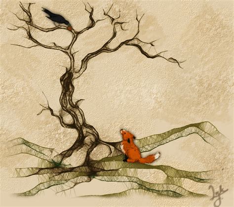 The Fox and The Crow | Fox art, Crows drawing, Fox illustration