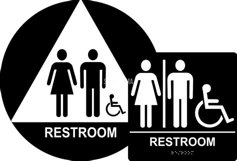 Signoptima™️ Ada Compliant Unisex Accessible Restroom Sign Bundle Bra