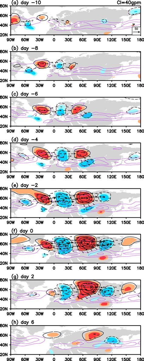 Composite Anomalies Of The 250 HPa Geopotential Height Black Contour