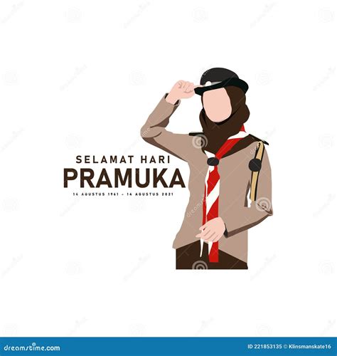 Illustration Vector Gerakan Pramuka Indonesia Isolated On White