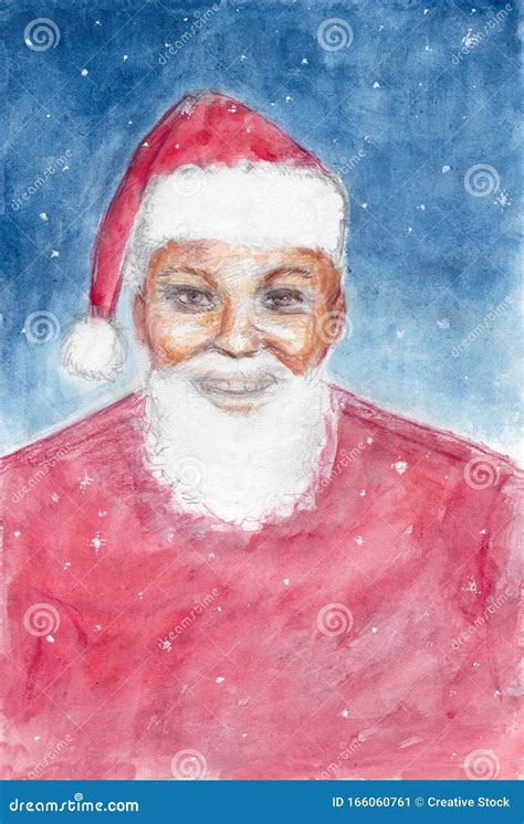 Black Santa Claus Christmas Illustration Stock Illustration ...