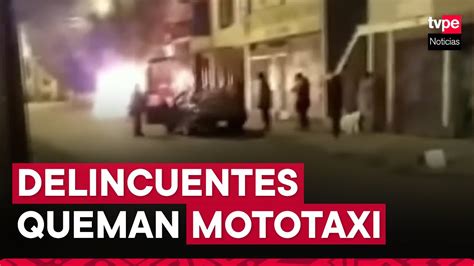 Comas Delincuentes Queman Mototaxi Para Borrar Huellas De Delitos