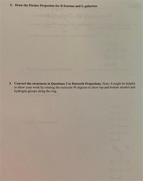 Solved 2. Draw the Fischer Projection for D fructose and | Chegg.com