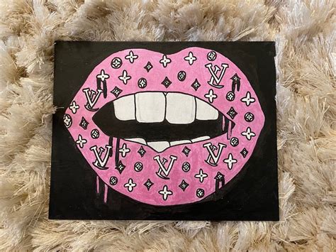 Louis Vuitton Lips Canvas Etsy