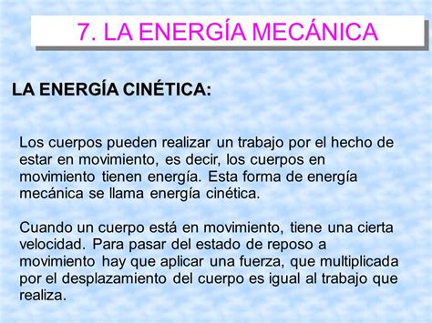 7 LA ENERGÍA MECÁNICA ppt video online descargar