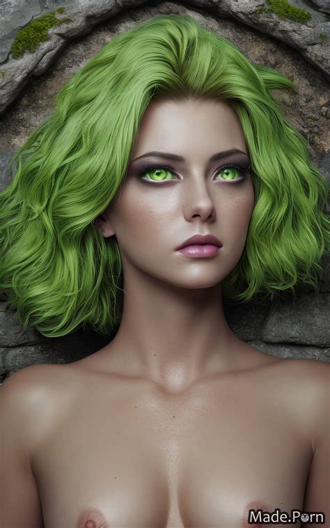 Porn Image Of Perfect Boobs Alien Planet Green Hair Cyberpunk Fisheye