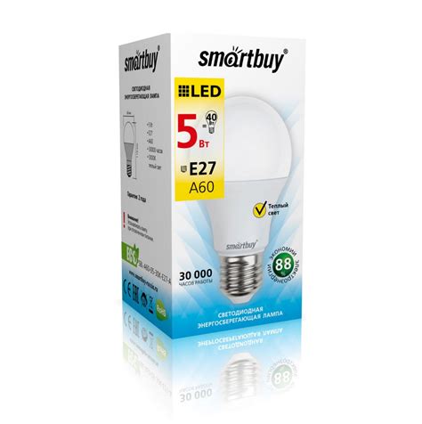 Светодиодная (LED) Лампа Smartbuy A60 E27 - купить по лучшей цене в ...