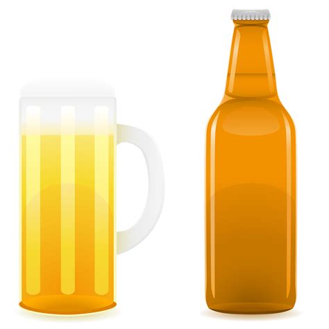 Ilustraci N De Vector De Vidrio Y Botella De Cerveza Vector En