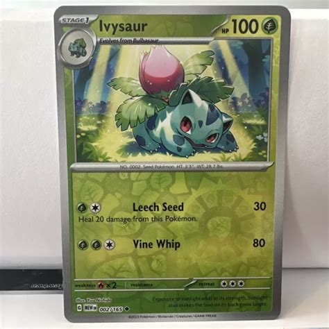 REVERSE HOLO IVYSAUR 002 165 Pokémon écarlate et violette 151 TCG EUR