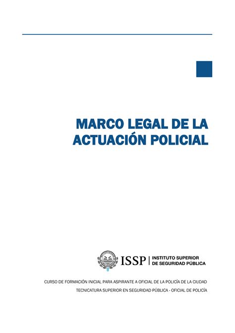 Programa De Marco Legal De La Actuaci N Policial Derecho Policial