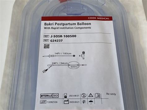 New Cook Medical Bakri Postpartum Balloon G24237 Exp2023 08 A3 Bakri