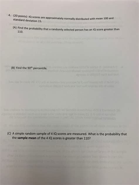 Solved Tzu Points Iq Scores Are Approximately Normally Chegg