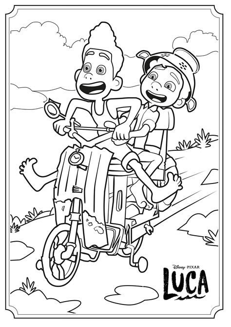 Luca and his friend - Luca Coloring Pages for Kids