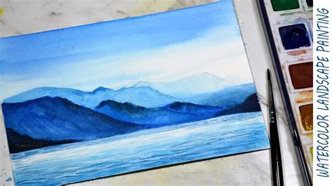 Monochrome Mountain Landscape Watercolor Painting Demonstration Youtube