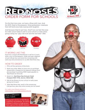 Fillable Online Red Nose Order Form For Schools Education City Fax