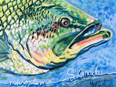 Acrylic Painting Largemouth Bass 16 X 20 Canvas - Etsy