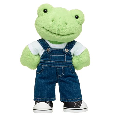 Spring Green Frog Plush With Overalls Build A Bear Workshop