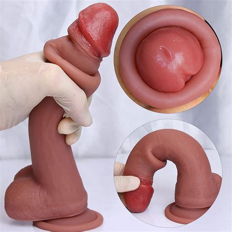 Realistic Movable Dildo Sliding Foreskin Big Dildo Realistic Etsy