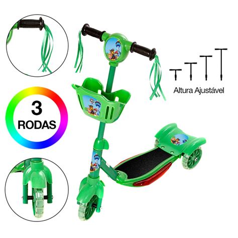 Brinquedo Infantil Patinete Patrulha Canina Scooter 3 Rodas Shopee Brasil