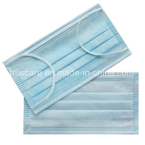 Non Woven Medical Disposable Surgical PPE Face Mask 3 Ply Earloop With