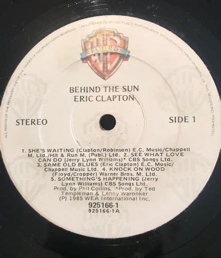 Eric Clapton – Behind The Sun (1985, Vinyl) - Discogs