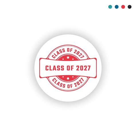 Premium Vector Class Of 2027 Sticker Sign Or Stamp Round Label On White Background