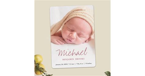 Custom Baby Photo Announcement Card | Zazzle