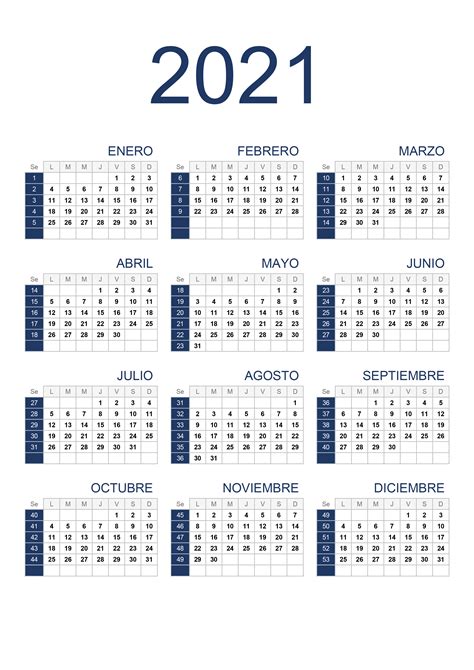 Calendario 2021 Calendariossu