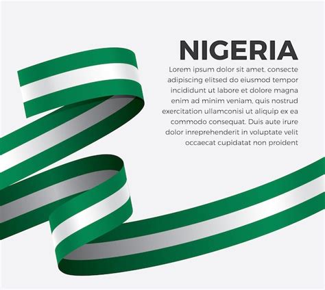 Bandera de cinta de nigeria ilustración vectorial sobre un fondo