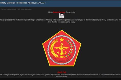 Foto Data Instansi Bocor Dan Dijual Di Dark Web Ini Respons TNI