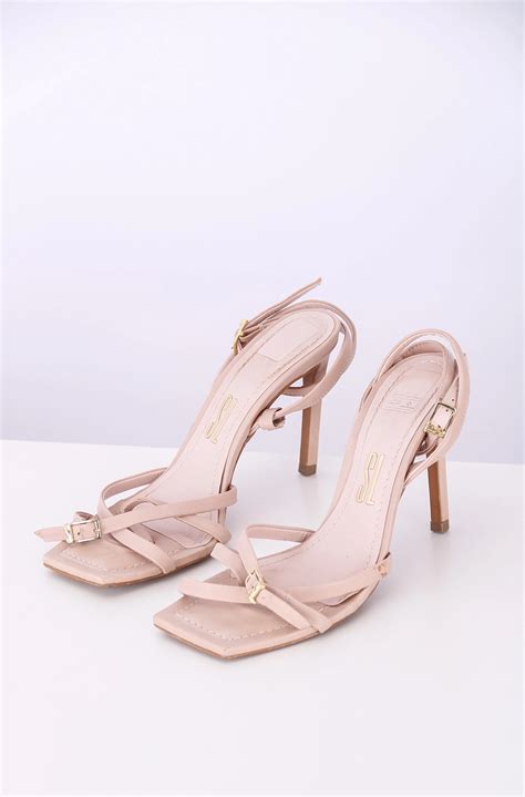 Sandália Salto Fino Santa Lolla Nude Fivela Rehabita Brechó