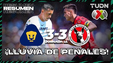 HIGHLIGHTS Pumas 3 3 Tijuana CL2024 Liga Mx J11 TUDN YouTube