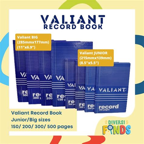 Pc Valiant Or Officemate Record Book Junior Big Size Pgs