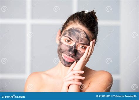 Facial Charcoal Mask Cosmetics Cosmetology Dermatology Woman Face