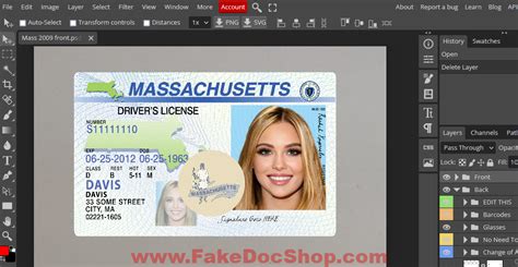 Massachusetts Driving Licence Template Psd Fakedocshop