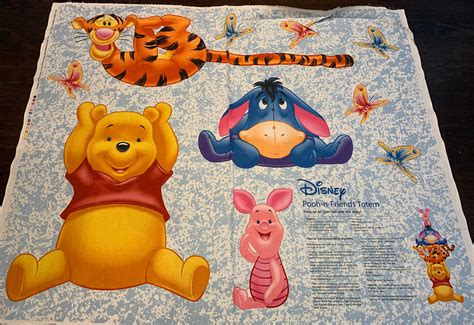 Winnie the Pooh Fabric Panel / Pooh and Friends Totem Craft - Etsy