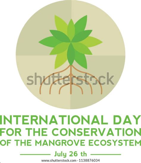 International Day Conservation Mangrove Ecosystem Logo Stock Vector