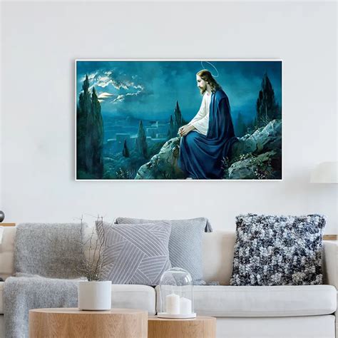 God Jesus Beautiful Scenery Canvas Printed Painting - WallMantra