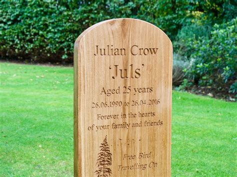 Engraved Wooden Oak Memorial Marker MakeMeSomethingSpecial