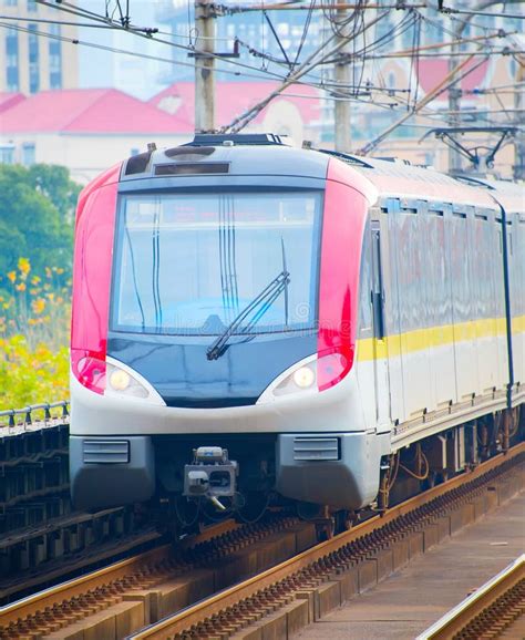 Subway Train in Shanghai, China Stock Image - Image of light, railway ...