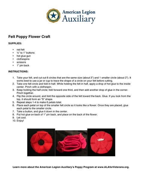 Pin By American Legion Auxiliary Nati On Poppies Poppy Craft