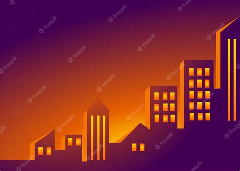 Premium Vector | Beautiful aesthetic sunset city wallpaper or background