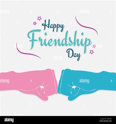 Happy Friendship Day Fist Bump Of Male And Female Friends Love Flat