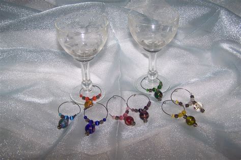 Elegant Wine Charms This Set Includes Eight Different Colored Glass Fobs As Seen On Etsy