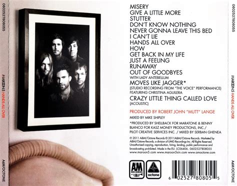 Car Tula Trasera De Maroon 5 Hands All Over Special Edition Portada