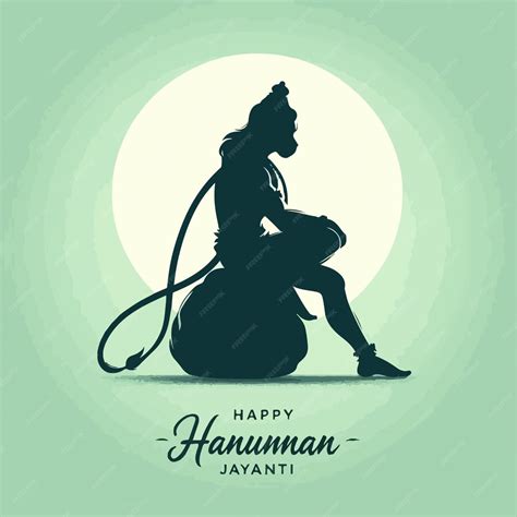 Premium Vector Lord Hanuman Silhouette Vector Hanuman Jayanti Festival Religious Background