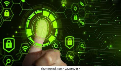 Fingerprint Scan Provides Security Access Biometrics Stock Photo