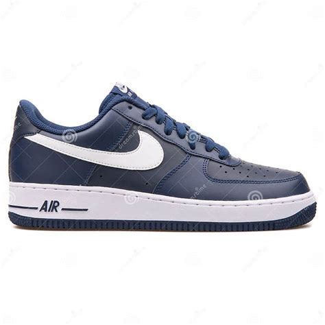 Nike Air Force 1 Navy Blue And White Sneaker Editorial Photo Image Of