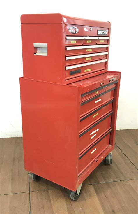 Lot 2pc Craftsman 11 Drawer Rolling Steel Toolbox